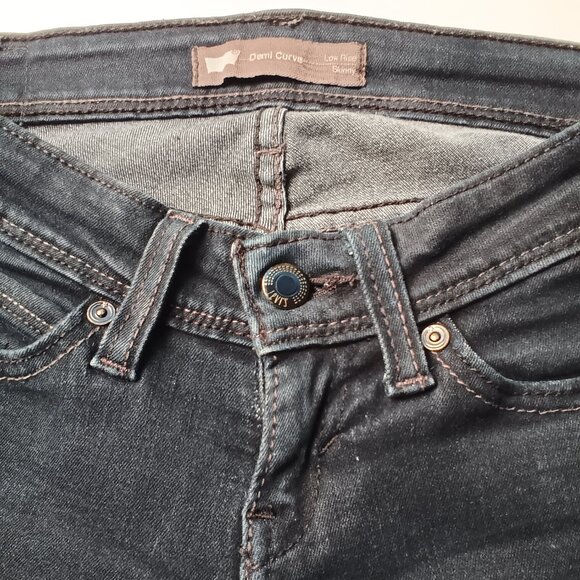 Levi's Jeans Size 0 Demi Curve Low Rise Skinny Leg Dark Wash - Picture 4 of 11